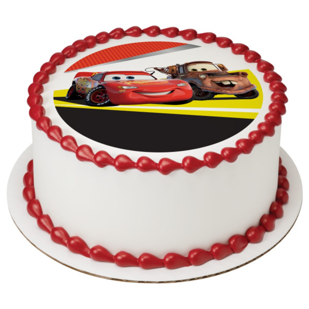 Disney and Pixar's Cars Lightning McQueen & Mater Edible Cake Topper Image - 7.5" Round